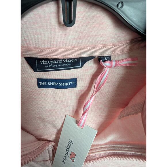 Vineyard Vines Shep Shirt Womens L Flamingo Heather Relaxed 1/4 Zip 2K001890 NWT - Picture 4 of 5